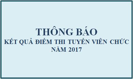 Thông báo kết quả điểm thi tuyển viên chức năm 2017